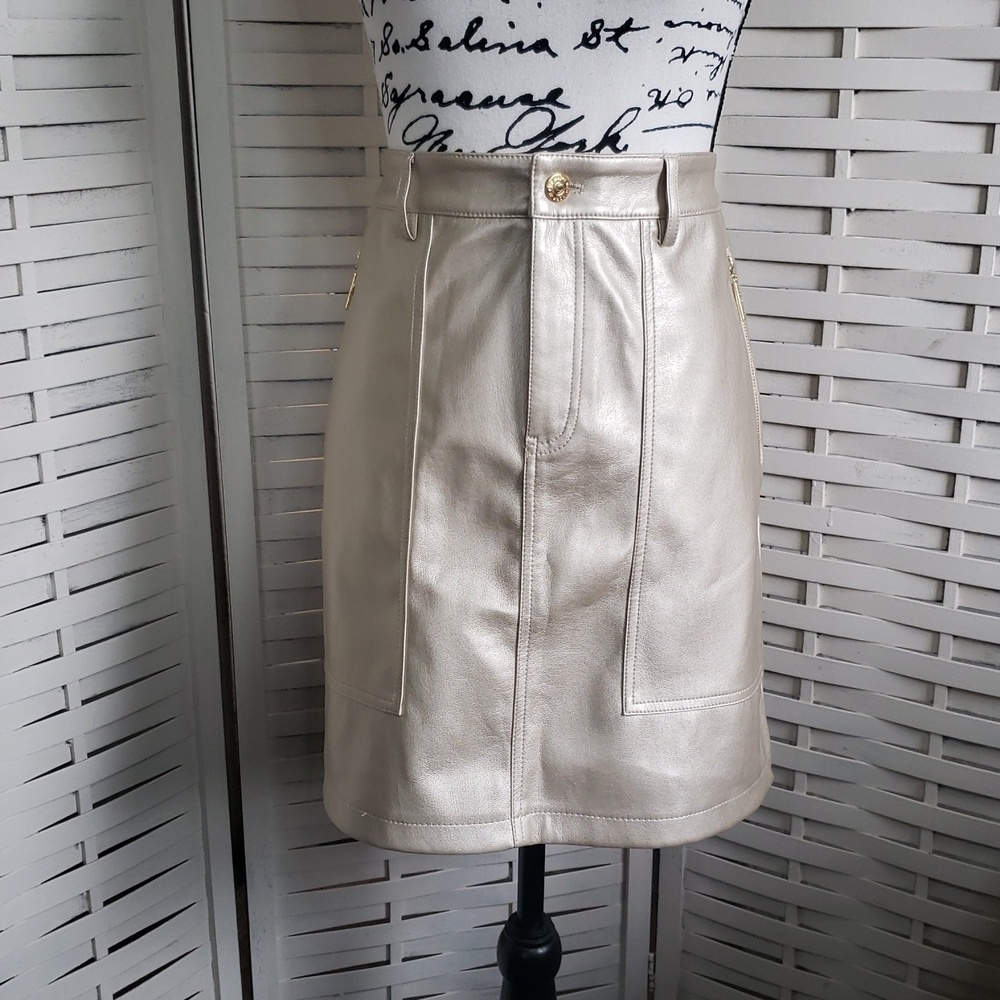 Marc New York Gold New Metallic Skirt Size 10